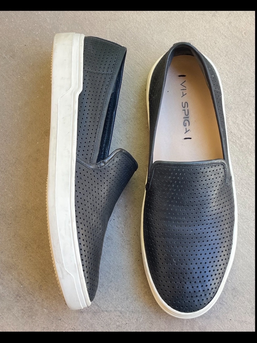Via SPIGA black leather sneakers 7.5